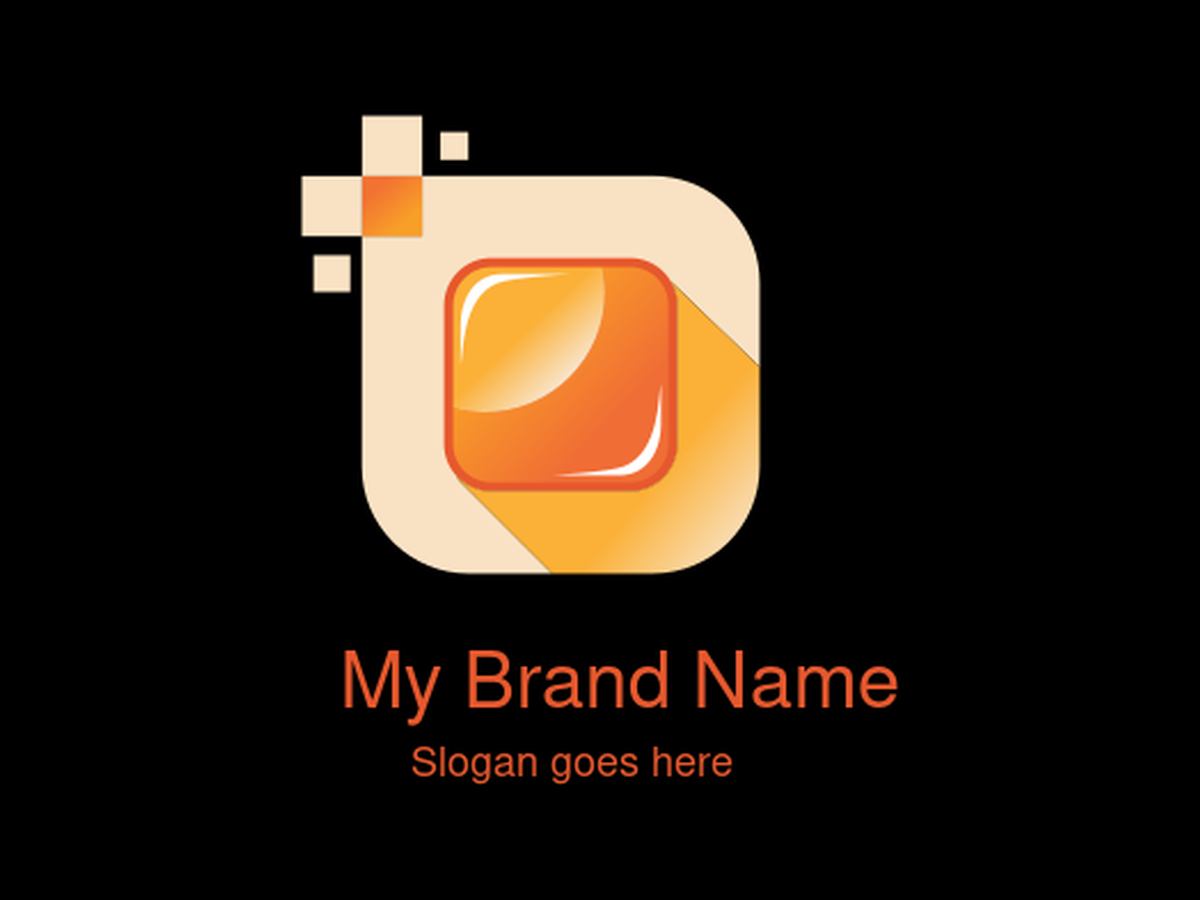 Modern Abstract App Icon Logo with Gradient Orange Blocks – Ideal for Tech Startups, Digital Tools, and Mobile App Brands